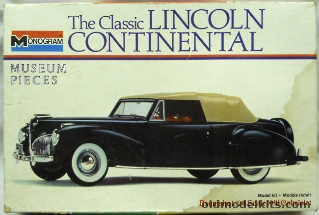 Monogram 1/24 1941 Lincoln Continental Convertible - White Box Issue, 8206 plastic model kit
